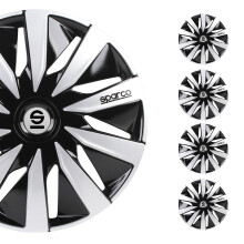Sparco SPC1691BKSV Wheel Covers Lazio 16-inch Black/Silver