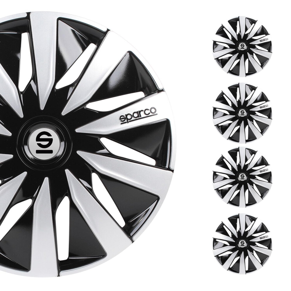 Sparco Spc1691bksv Wheel Covers Lazio 16-Inch Black/Silver 6922516314287