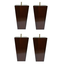 Elegent polstring 6 """" Sofa/stol af solide tr? m?bler/stol/osmanniske koniske ben valn?d finish [5/16 """" Bolt] - S?t p? 4