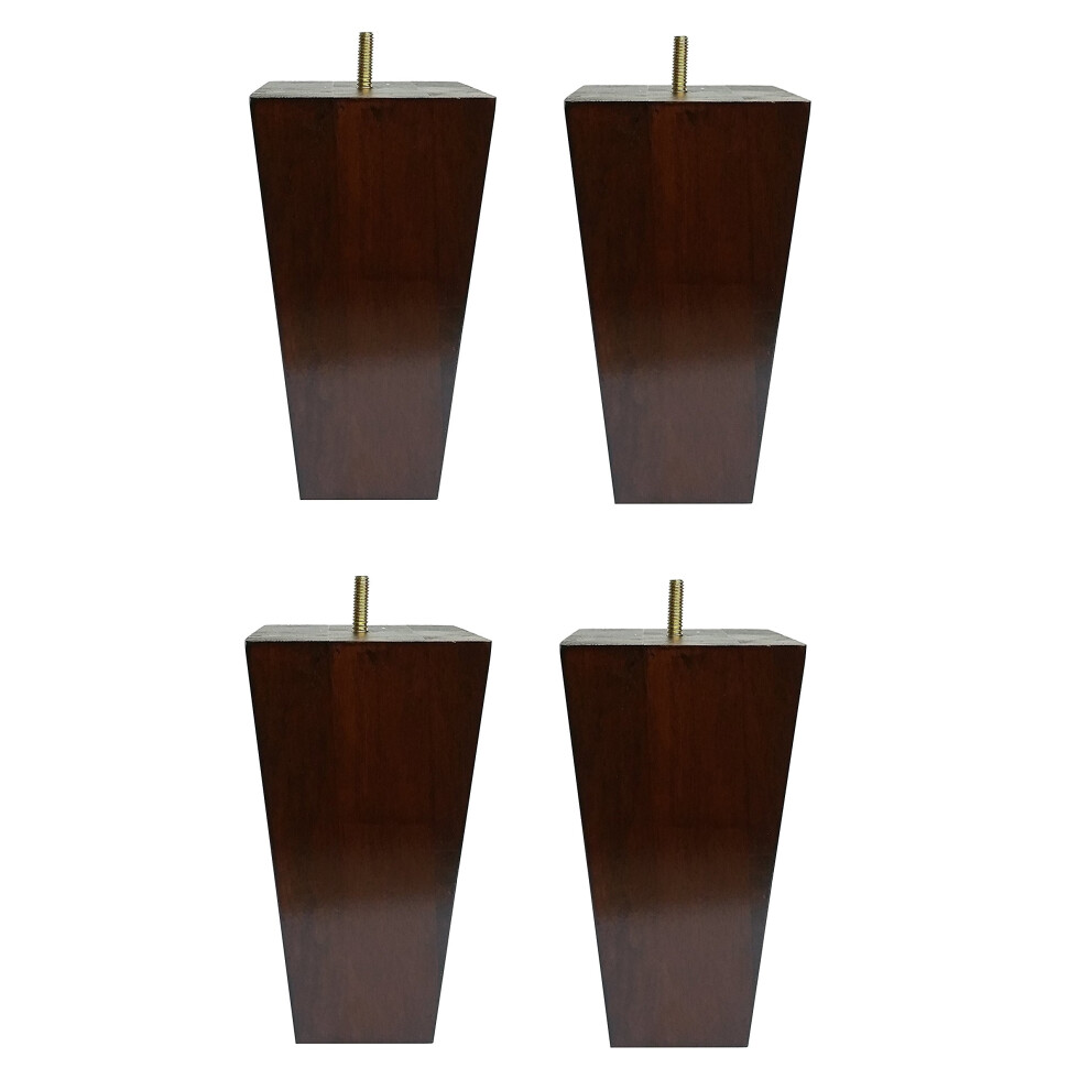 Canap   /fauteuil/ottoman    l   gant en bois massif de 15 cm, pieds fusel   s, finition noyer (boulon de 6 mm) - Lot de 4