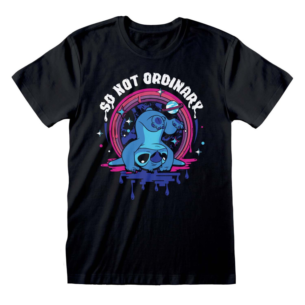 Disney (X-Large) Lilo & Stitch 'Not Ordinary' (Black) T-Shirt