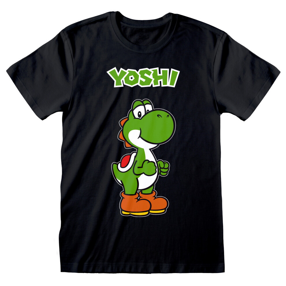 (Small) Nintendo Super Mario 'Yoshi Profile' (Black) T-Shirt