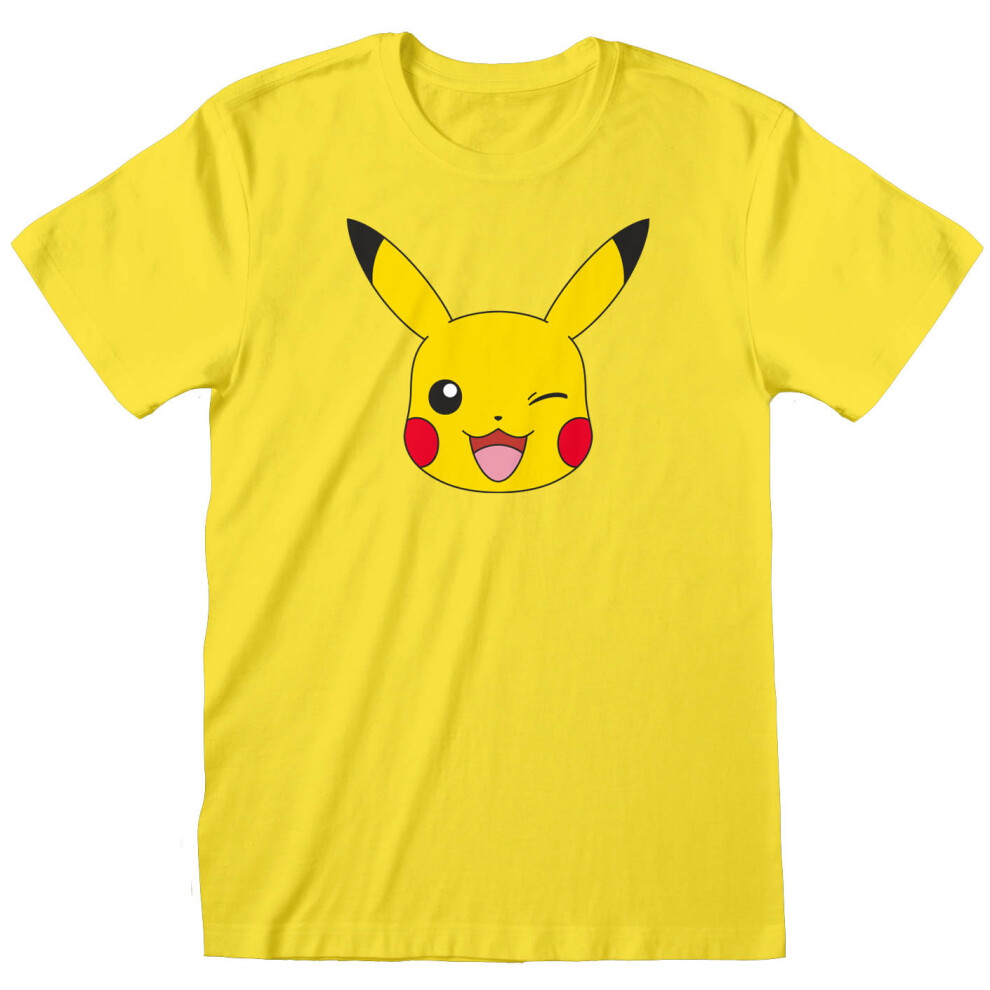 Pokémon (Small) 'Pikachu Face' (Yellow) T-Shirt Yellow
