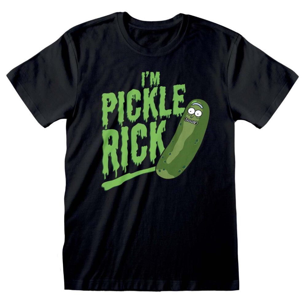 Rick And Morty (Large) 'I'm Pickle Rick' (Black) T-Shirt Black
