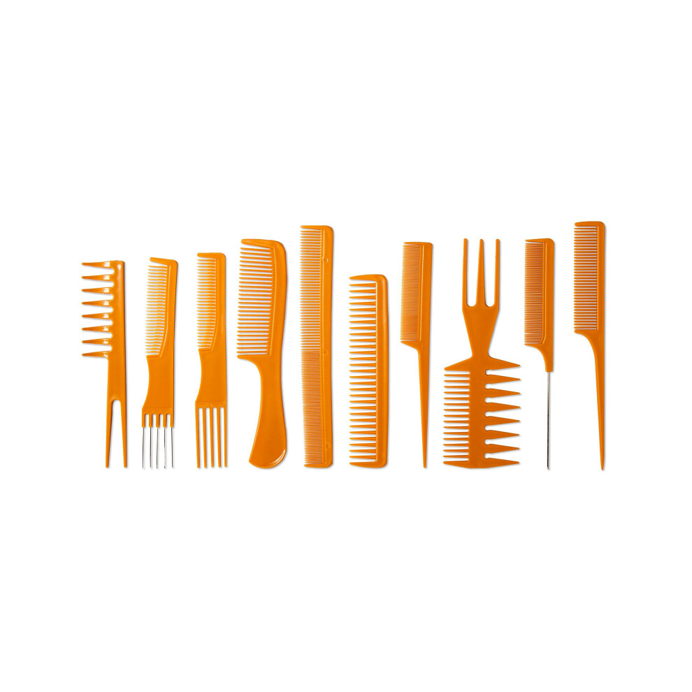 Donna Collection Unisex Brown,Not,Specified Smooth Finish Styling Combs, Tan, 10 Count