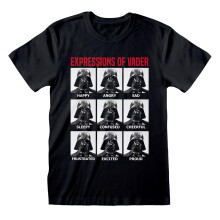 (X-Large) Star Wars 'Expressions Of Vader' (Black) T-Shirt