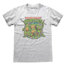 (Medium) Teenage Mutant Ninja Turtles 'Retro Group' (Heather Grey) T-Shirt