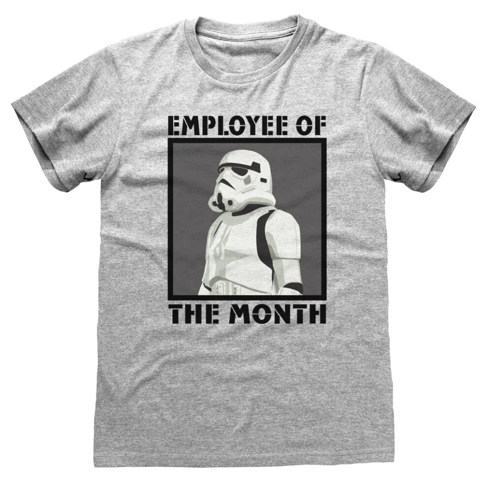 Star Wars (Medium) 'Employee Of The Month' (Heather Grey) T-Shirt