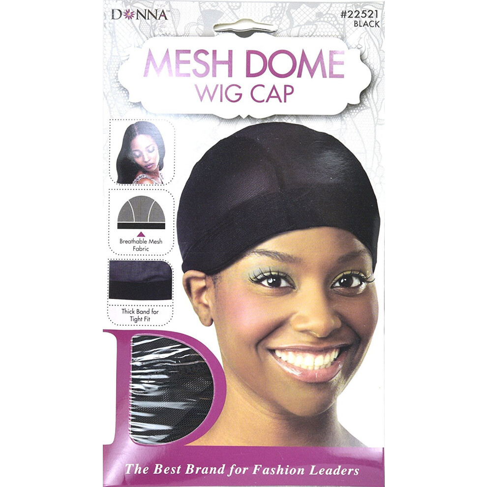 Donna Collection Unisex Black Mesh Dome Wig Cap,