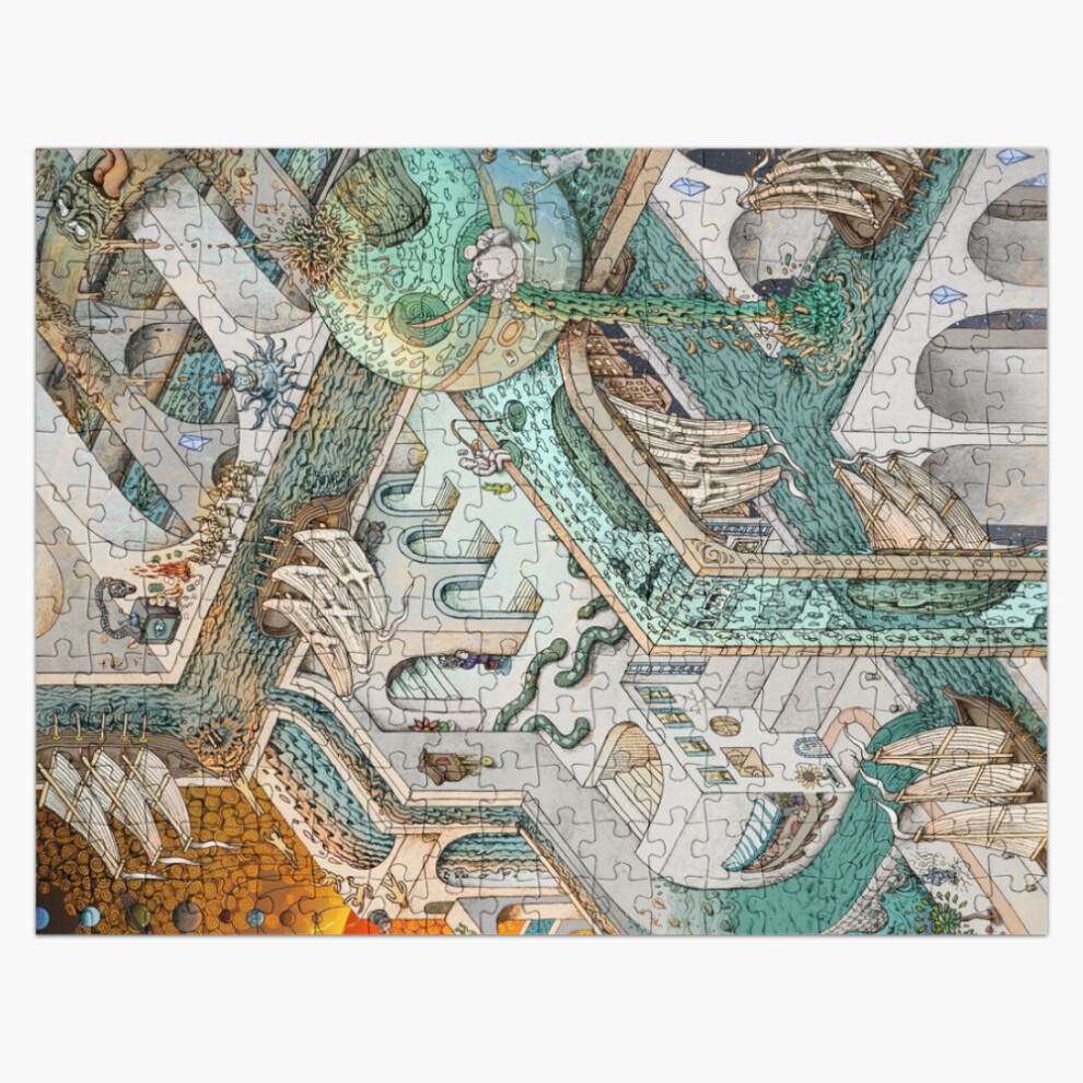 Photos - Jigsaw Puzzle / Mosaic  Jigsaw Puzzle Wooden 300-Piece for Adults Kids Seniors- Home Decor Family Activity Game Wall Art 38(Fishing for Escher=219)
