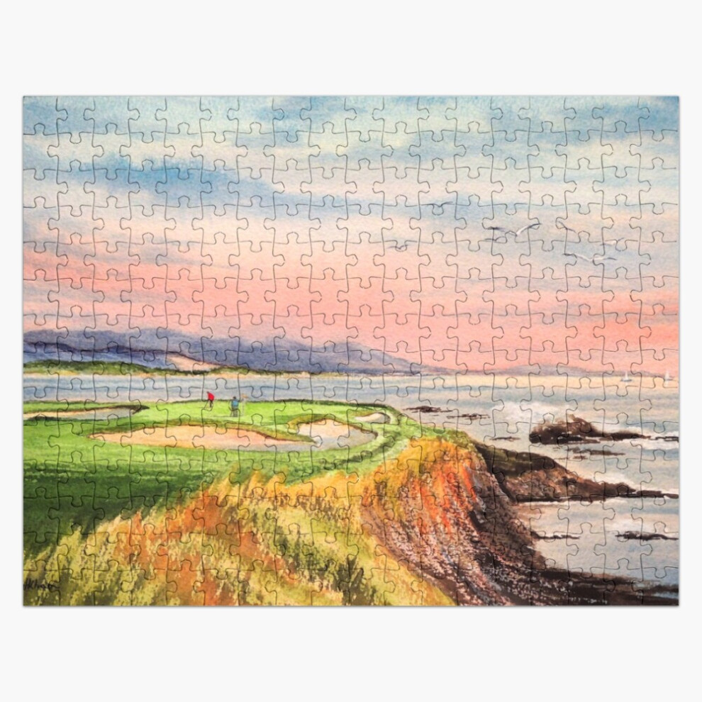 Photos - Jigsaw Puzzle / Mosaic  Jigsaw Puzzle Wooden 300-Piece for Adults Kids Seniors- Home Decor Family Activity Ga(Pebble Beach Golf Course 7th Hole=86)