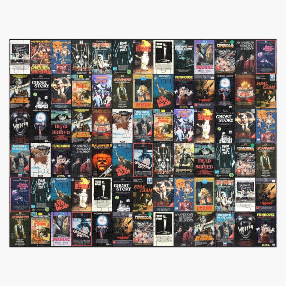 Photos - Jigsaw Puzzle / Mosaic  Jigsaw Puzzle Wooden 300-Piece for Adults Kids Seniors- Home Decor Family Activity Gam(RETRO HORROR VHS ARTWORK - 1981=505)