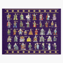 (British Monarchs The Complete Set (Updated 2022)=770) Jigsaw Puzzle Wooden 300-Piece for Adults Kids Seniors- Home Decor Family Activity Game Wall Art 38x26cm / 15x10inch Birthday Party Gift Toy
