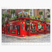 (Temple Bar Dublin=777) Jigsaw Puzzle Wooden 300-Piece for Adults Kids Seniors- Home Decor Family Activity Game Wall Art 38x26cm / 15x10inch Birthday Party Gift Toy