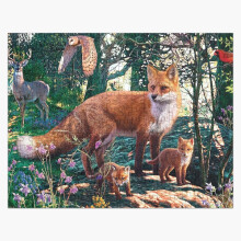 (Fox Family Customizable Piece=779) Jigsaw Puzzle Wooden 300-Piece for Adults Kids Seniors- Home Decor Family Activity Game Wall Art 38x26cm / 15x10inch Birthday Party Gift Toy