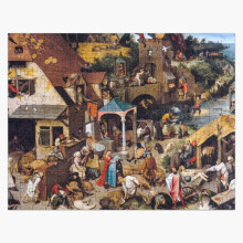 (Pieter Bruegel the Elder - The Flemish Proverbs=794) Jigsaw Puzzle Wooden 300-Piece for Adults Kids Seniors- Home Decor Family Activity Game Wall Art 38x26cm / 15x10inch Birthday Party Gift Toy