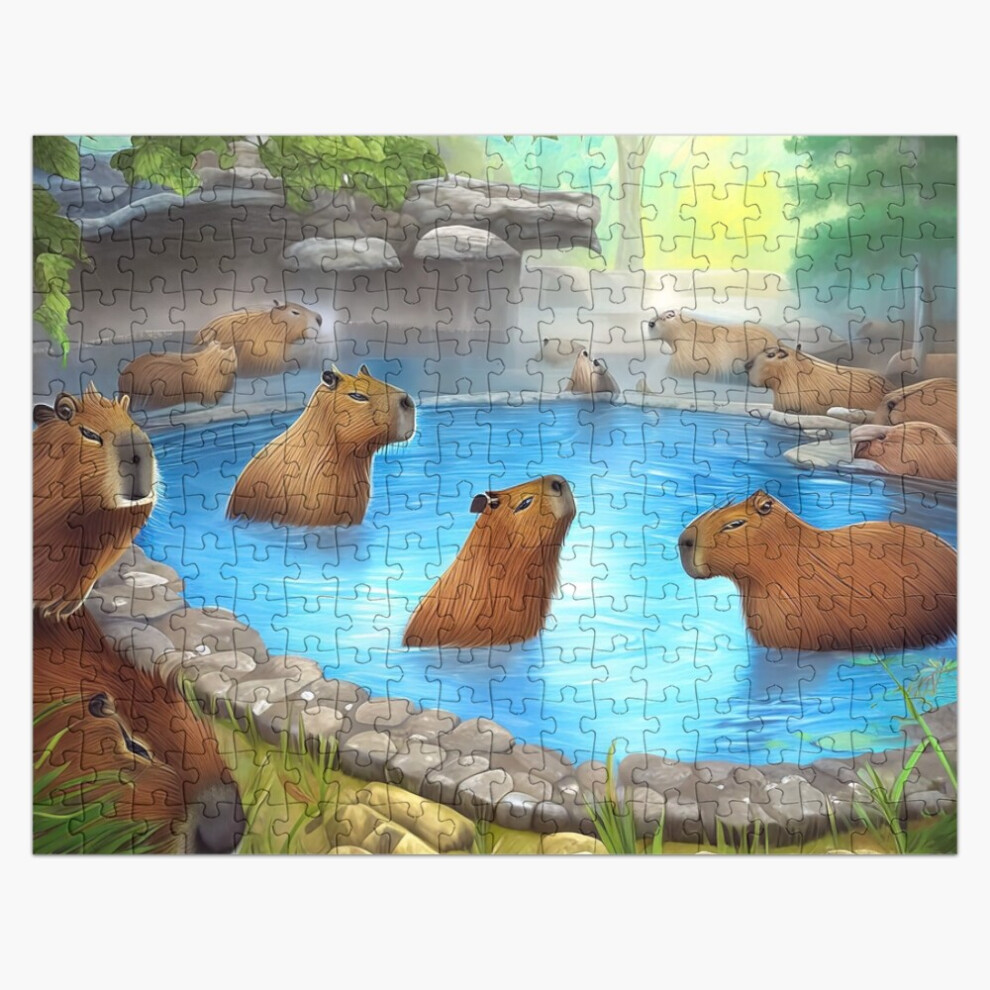Bearlad (Capybara Playing=868) Jigsaw Puzzle Wooden 300-Piece For Adults Kids Seniors- Home Decor Family Activity Game Wall Art 38X26cm / 15X10inch Birthday P