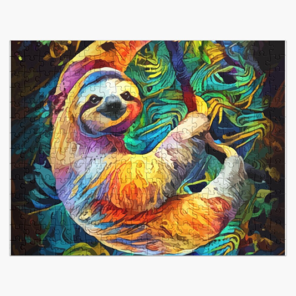 Bearlad (Colorful Sloth=665) Jigsaw Puzzle Wooden 300-Piece For Adults Kids Seniors- Home Decor Family Activity Game Wall Art 38X26cm / 15X10inch Birthday Par