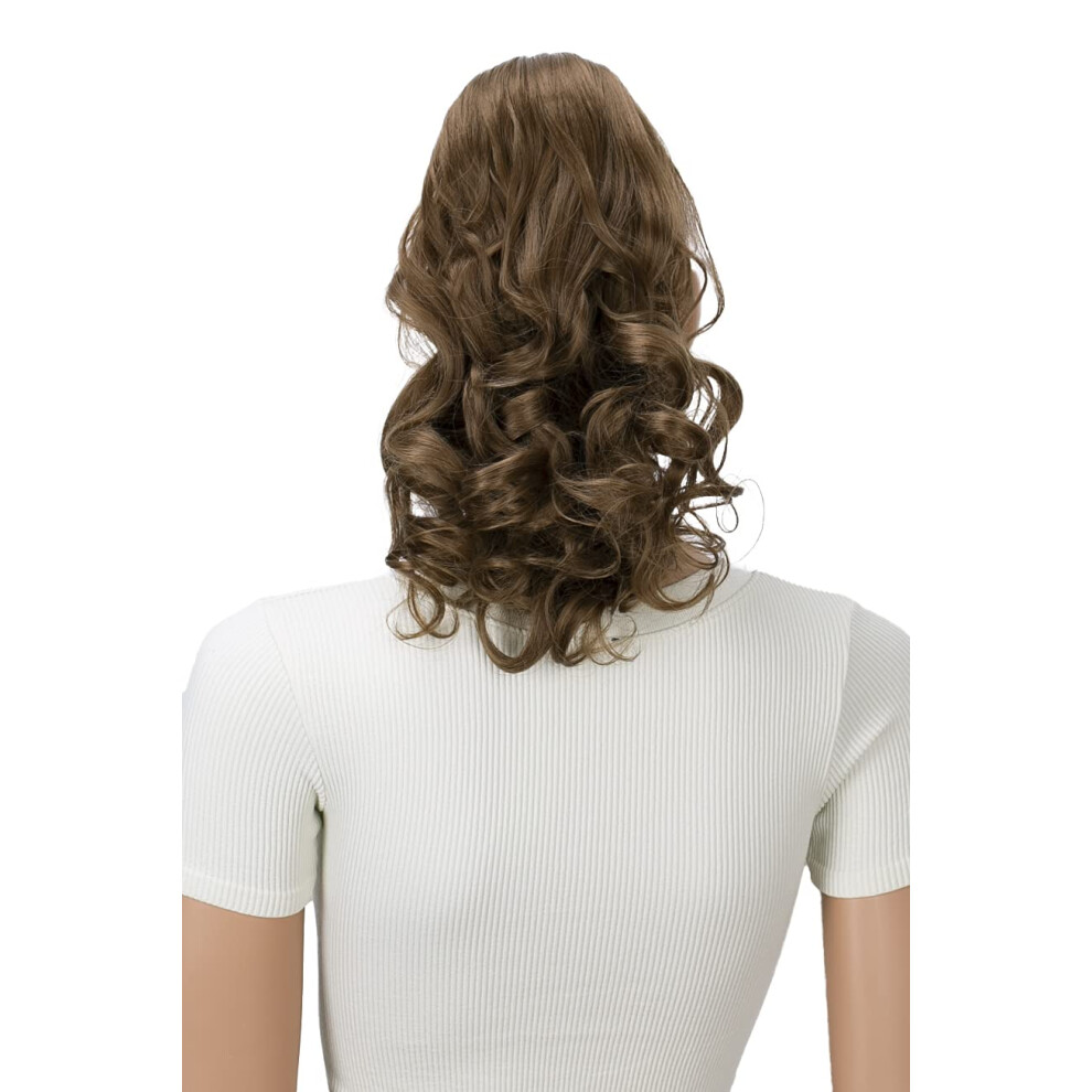 Kaisha Unisex Brown Caisha 2 In 1 Ponytail 12 Or 14 Hairpiece Clip On Extension Voluminous Wavy Medium H22-2