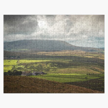 (Pendle Hill from Weets, Lancashire=1051) Jigsaw Puzzle Wooden 300-Piece for Adults Kids Seniors- Home Decor Family Activity Game Wall Art 38x26cm / 15x10inch Birthday Party Gift Toy