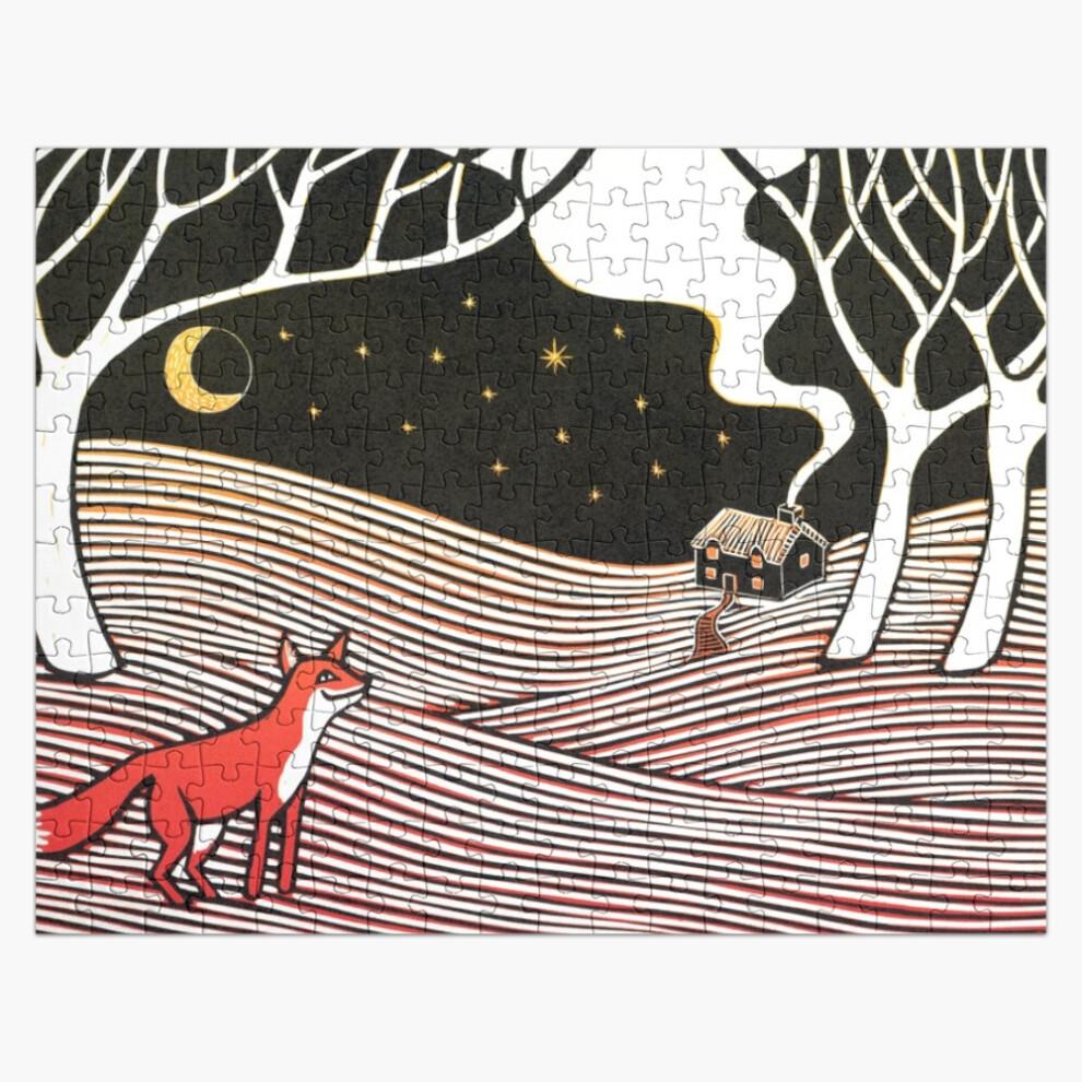 Photos - Jigsaw Puzzle / Mosaic  Jigsaw Puzzle Wooden 300-Piece for Adults Kids(Stargazing - Fox in the Night - original linocut by Francesca Whetnall=1057)