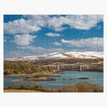 (Menai Bridge Snowdon Anglesey=1091) Jigsaw Puzzle Wooden 300-Piece for Adults Kids Seniors- Home Decor Family Activity Game Wall Art 38x26cm / 15x10inch Birthday Party Gift Toy
