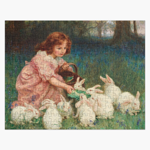 Rabbits Ruzzle (Feeding the Rabbits - Frederick Morgan=1199) Jigsaw Puzzle Wooden 300 ...