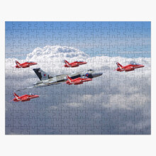 (Final Vulcan Flight With The Red Arrows - 3=2073) Jigsaw Puzzle Wooden 300-Piece for Adults Kids Seniors- Home Decor Family Activity Game Wall Art 38x26cm / 15x10inch Birthday Party Gift Toy