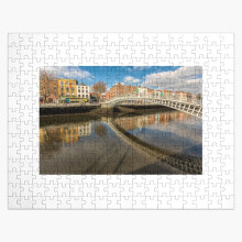 (The Ha'penny bridge, Dublin=2128) Jigsaw Puzzle Wooden 300-Piece for Adults Kids Seniors- Home Decor Family Activity Game Wall Art 38x26cm / 15x10inch Birthday Party Gift Toy