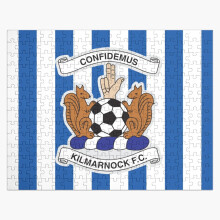 (Kilmarnock football club logo - Stripes=2320) Jigsaw Puzzle Wooden 300-Piece for Adults Kids Seniors- Home Decor Family Activity Game Wall Art 38x26cm / 15x10inch Birthday Party Gift Toy