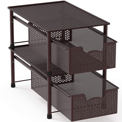 Simple Houseware Stackable Cabinet Basket Drawer Organizer  Bronze 2