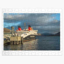 (The Ferry to Stornoway from Ullapool Harbour Loch Broom in North West Scotland=2446) Jigsaw Puzzle Wooden 300-Piece for Adults Kids Seniors- Home Decor Family Activity Game Wall Art 38x26cm / 15x10inch Birthday Party Gift Toy