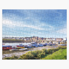 (Wells next the Sea Norfolk Panorama=1914) Jigsaw Puzzle Wooden 300-Piece for Adults Kids Seniors- Home Decor Family Activity Game Wall Art 38x26cm / 15x10inch Birthday Party Gift Toy