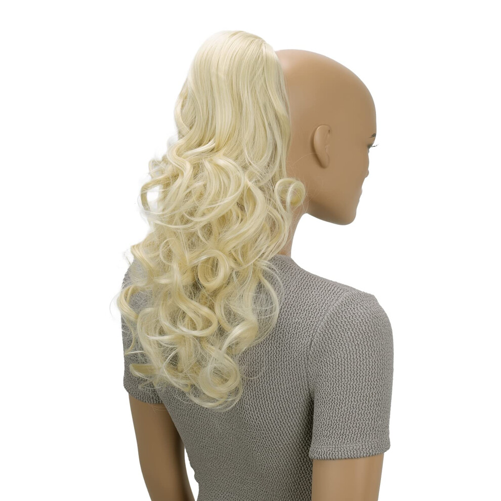Kaisha Caisha 18 Hairpiece Ponytail Extensions Voluminous Wavy Platinum Blonde Ph25