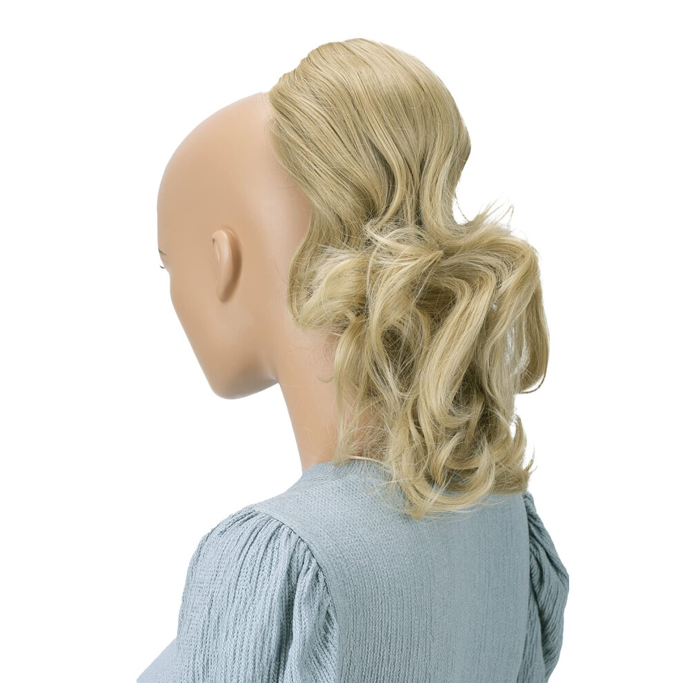 Caisha Unisex 12 Hair Piece Braid Ponytail Extension Voluminous Wavy Blond Ph207