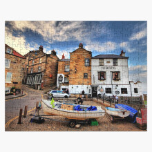 (The Bay Hotel - Robin Hoods Bay, north Yorkshire=3396) Jigsaw Puzzle Wooden 300-Piece for Adults Kids Seniors- Home Decor Family Activity Game Wall Art 38x26cm / 15x10inch Birthday Party Gift Toy