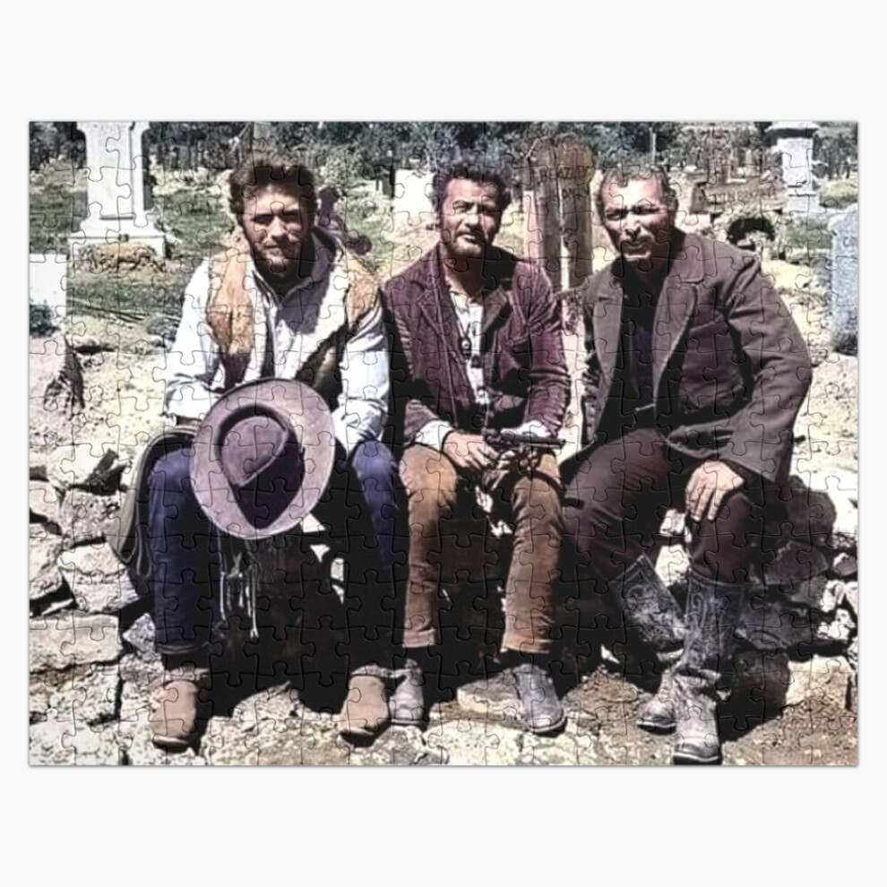 (Clint Eastwood Eli Wallach Lee Van Cleef 1966=2981) Jigsaw Puzzle Wooden 300-Piece for Adults Kids Seniors- Home Decor Family Activity Game Wall Art-image-OPC-PGDHNBM-NEW