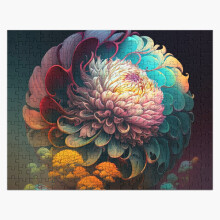 (Chrysanthemum Dreams=2956) Jigsaw Puzzle Wooden 300-Piece for Adults Kids Seniors- Home Decor Family Activity Game Wall Art 38x26cm / 15x10inch Birthday Party Gift Toy