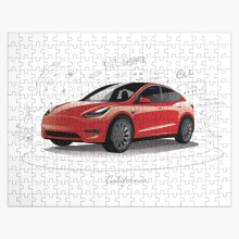 (Tesla Model Y Original Fan Art serial number TMY001REDW=3157) Jigsaw Puzzle Wooden 300-Piece for Adults Kids Seniors- Home Decor Family Activity Game Wall Art 38x26cm / 15x10inch Birthday Party Gift Toy