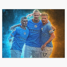 (ERLING HAALAND KEVIN DE BRUYNE PHIL FODEN=4933) Jigsaw Puzzle Wooden 300-Piece for Adults Kids Seniors- Home Decor Family Activity Game Wall Art 38x26cm / 15x10inch Birthday Party Gift Toy