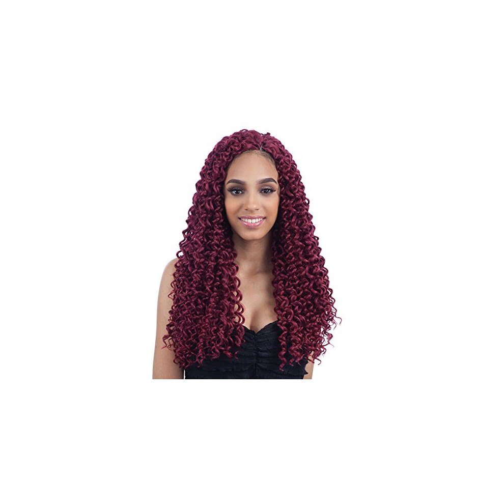 Freetress Braids Unisex Brown Beach Curl 18 (2 Dark ) - Freetress Synthetic Crochet Braid