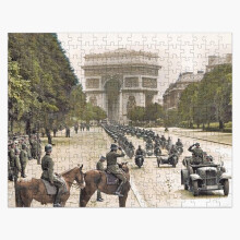 (German motorized troops in review=5952) Jigsaw Puzzle Wooden 300-Piece for Adults Kids Seniors- Home Decor Family Activity Game Wall Art 38x26cm / 15x10inch Birthday Party Gift Toy