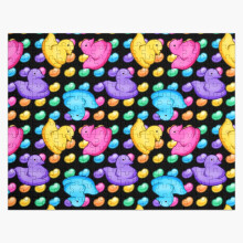 (Marshmallow Peeps w Rainbow Jelly Beans on Black - Easter Peep Chick=5961) Jigsaw Puzzle Wooden 300-Piece for Adults Kids Seniors- Home Decor Family Activity Game Wall Art 38x26cm / 15x10inch Birthday Party Gift Toy