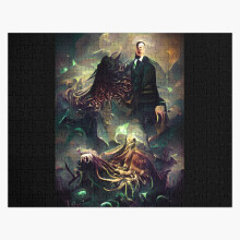 (Lovecraft and Cthulhu=5971) Jigsaw Puzzle Wooden 300-Piece for Adults Kids Seniors- Home Decor Family Activity Game Wall Art 38x26cm / 15x10inch Birthday Party Gift Toy