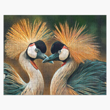 (Crested Crane Duo=5975) Jigsaw Puzzle Wooden 300-Piece for Adults Kids Seniors- Home Decor Family Activity Game Wall Art 38x26cm / 15x10inch Birthday Party Gift Toy