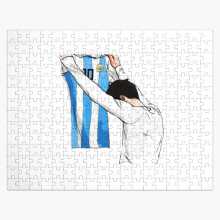 (Lionel Messi holding his shirt, Argentina copa america=6201) Jigsaw Puzzle Wooden 300-Piece for Adults Kids Seniors- Home Decor Family Activity Game Wall Art 38x26cm / 15x10inch Birthday Party Gift Toy