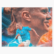 (HAALAND - ERLING HAALAND=6203) Jigsaw Puzzle Wooden 300-Piece for Adults Kids Seniors- Home Decor Family Activity Game Wall Art 38x26cm / 15x10inch Birthday Party Gift Toy