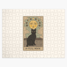 (The Full Moon Cat=6355) Jigsaw Puzzle Wooden 300-Piece for Adults Kids Seniors- Home Decor Family Activity Game Wall Art 38x26cm / 15x10inch Birthday Party Gift Toy