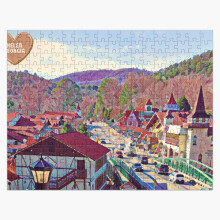 (Helen Georgia Main Street=6368) Jigsaw Puzzle Wooden 300-Piece for Adults Kids Seniors- Home Decor Family Activity Game Wall Art 38x26cm / 15x10inch Birthday Party Gift Toy