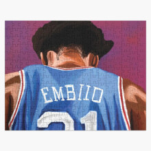 (21 Embiid painting =6376) Jigsaw Puzzle Wooden 300-Piece for Adults Kids Seniors- Home Decor Family Activity Game Wall Art 38x26cm / 15x10inch Birthday Party Gift Toy